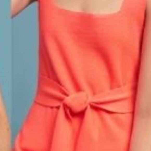 ANTHROPOLOGIE BRIGHT SALMON PINK KNITTED CROP TOP - Picture 5 of 16